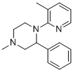 4-甲基-1-(3-甲基吡啶-2-基)-2-苯基哌嗪分子结构 (CAS 191546-94-8)