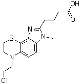 6-(2-Chloroethyl)-3,6,7,8-tetrahydro-3-methylimidazo[4,5-h][1,4]benzothiazine-2-butanoic acid molecular structure (CAS 191939-34-1)