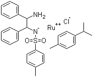 氯[[(1R,2R)-(-)-2-氨基-1,2-二苯基乙基](对甲苯磺酰基)氨基)](对伞花烃)钌(II)分子结构 (CAS 192139-92-7)