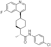 cis-(alphaR)-N-(4-Chlorophenyl)-4-(6-fluoro-4-quinolinyl)-alpha-methylcyclohexaneacetamide molecular structure (CAS 1923833-60-6)