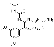 N-[2-Amino-6-(3,5-dimethoxyphenyl)pyrido[2,3-d]pyrimidin-7-yl]-N'-(1,1-dimethylethyl)urea molecular structure (CAS 192705-79-6)