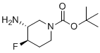 (3r,4r)-Rel-3-氨基-1-叔丁氧羰基-4-氟哌啶分子结构 (CAS 1932499-00-7)