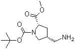 (2S,4R)-4-(Aminomethyl)-1,2-pyrrolidinedicarboxylic acid 1-(tert-butyl) 2-methyl ester molecular structure (CAS 194163-92-3)
