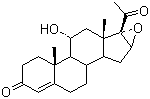 11a-羟基-16,17a-环氧孕酮分子结构 (CAS 19427-36-2)