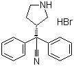 (S)-2,2-二苯基-2-(吡咯烷-3-基)乙腈氢溴酸盐分子结构 (CAS 194602-27-2)