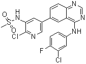N-[2-Chloro-5-[4-[(3-chloro-4-fluorophenyl)amino]-6-quinazolinyl]-3-pyridinyl]methanesulfonamide molecular structure (CAS 1952236-05-3)