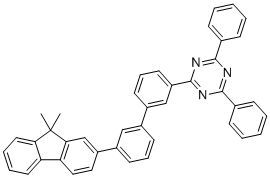 2-(3'-(9,9-Dimethyl-9H-fluoren-2-yl)-[1,1'-biphenyl]-3-yl)-4,6-diphenyl-1,3,5-triazine molecular structure (CAS 1955543-57-3)