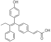 (2E)-3-[4-[(1E)-1-(4-Hydroxyphenyl)-2-phenyl-1-buten-1-yl]phenyl]-2-propenoic acid molecular structure (CAS 195611-82-6)