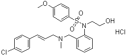 N-[2-[[[3-(4-Chlorophenyl)-2-propen-1-yl]methylamino]methyl]phenyl]-N-(2-hydroxyethyl)-4-methoxybenzenesulfonamide hydrochloride (1:1) molecular structure (CAS 1956426-56-4)
