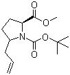 (2S)-5-烯丙基-1,2-吡咯烷二羧酸 1-叔丁酯 2-甲酯分子结构 (CAS 195964-65-9)