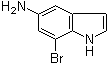 7-溴-1H-吲哚-5-胺分子结构 (CAS 196205-07-9)