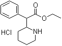 结构式 CAS# 19716-79-1, alpha-苯基-2-哌啶乙酸乙酯盐酸盐