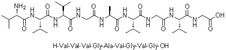 L-缬氨酰-L-缬氨酰-L-缬氨酰甘氨酰-L-丙氨酰-L-缬氨酰甘氨酰-L-缬氨酰甘氨酸分子结构 (CAS 197365-52-9)