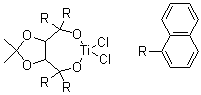 [[(4R,5S)-2,2-二甲基-1,3-二氧杂戊环-4,5-二基]双(二-1-萘基甲醇)]二氯化钛分子结构 (CAS 197389-47-2)