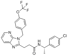 N-[(1S)-1-(4-Chlorophenyl)ethyl]-3-[[4-(trifluoromethoxy)phenyl]methyl]-3H-imidazo[4,5-b]pyridine-2-propanamide molecular structure (CAS 1979939-16-6)