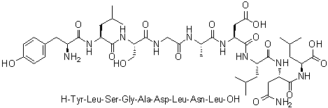 L-Tyrosyl-L-leucyl-L-serylglycyl-L-alanyl-L-alpha-aspartyl-L-leucyl-L-asparaginyl-L-leucine molecular structure (CAS 198274-43-0)