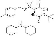 N-叔丁氧羰基-S-(4-甲基苄基)-D-青霉胺二环己基胺分子结构 (CAS 198474-61-2)