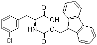 N-芴甲氧羰基-L-3-氯苯丙氨酸分子结构 (CAS 198560-44-0)