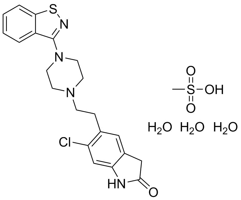 甲磺酸齐拉西酮分子结构 (CAS 199191-69-0)