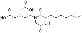 N-(2-(双(羧甲基)氨基]乙基)-N-(1-氧代壬基)甘氨酸分子结构 (CAS 199387-97-8)