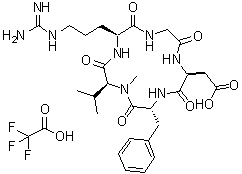 环(L-精氨酰甘氨酰-L-alpha-天冬氨酰-D-苯丙氨酰-N-甲基-L-缬氨酰) 单(三氟乙酸)盐分子结构 (CAS 199807-35-7)