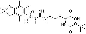 N-叔丁氧羰基-N'-(2,2,4,6,7-五甲基二氢苯并呋喃-5-磺酰基)-L-精氨酸分子结构 (CAS 200124-22-7)