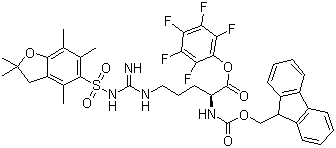N-alpha-Fmoc-N-gamma-(2,2,4,6,7-五甲基二氢苯并呋喃-5-磺酰基)-L-精氨酸五氟苯酯分子结构 (CAS 200132-16-7)