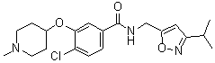 4-Chloro-N-[[3-(1-methylethyl)-5-isoxazolyl]methyl]-3-[(1-methyl-4-piperidinyl)oxy]benzamide molecular structure (CAS 2002495-17-0)