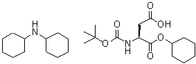 N-[(1,1-二甲基乙氧基)羰基]-L-天冬氨酸 1-环己基酯与N-环己基环己胺的化合物分子结构 (CAS 200283-00-7)