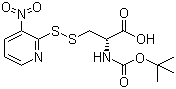 N-[叔丁氧羰基]-3-[(3-硝基-2-吡啶基)二硫]-D-丙氨酸分子结构 (CAS 200350-73-8)