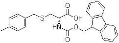 Fmoc-S-4-甲基苄基-D-半胱氨酸分子结构 (CAS 200354-41-2)