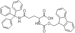 N-Fmoc-N'-三苯甲基-D-谷氨酰胺分子结构 (CAS 200623-62-7)