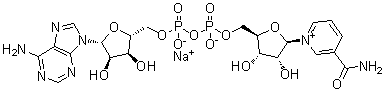beta-烟酰胺腺嘌呤二核苷酸单钠盐分子结构 (CAS 20111-18-6)