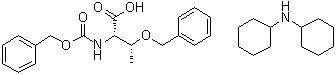 N-[(苯基甲氧基)羰基]-O-(苯基甲基)-L-苏氨酸与N-环己基环己胺的化合物分子结构 (CAS 201275-72-1)