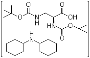 N-[叔丁氧羰基]-3-[[叔丁氧羰基]氨基]-L-丙氨酸和 N-环己基环己胺的化合物分子结构 (CAS 201472-68-6)