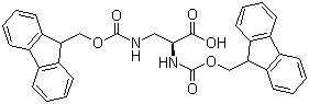 N-芴甲氧羰基-3-[(芴甲氧羰基)氨基]-L-丙氨酸分子结构 (CAS 201473-90-7)