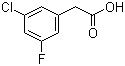 3-氯-5-氟苯基乙酸分子结构 (CAS 202001-00-1)