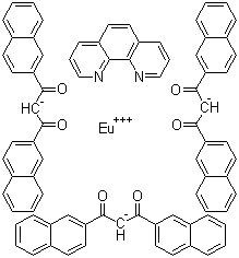 三(二萘甲酰基亚甲基)单菲咯啉铕 (III)分子结构 (CAS 202460-56-8)