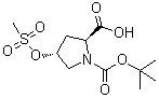 (2S,4R)-4-[(甲磺酰基)氧基]-1,2-吡咯烷二甲酸 1-叔丁酯分子结构 (CAS 202477-59-6)