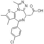 2-[(6S,Z)-4-(4-氯苯基)-2,3,9-三甲基-6H-噻吩并[3,2-f][1,2,4]三唑并[4,3-a][1,4]二氮杂卓-6-基]乙酸分子结构 (CAS 202592-23-2)