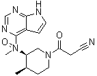 (3R,4R)-4-甲基-3-(甲基氧代-7H-吡咯并[2,3-d]嘧啶-4-基氨基)-beta-氧代-1-哌啶丙腈分子结构 (CAS 2028267-73-2)