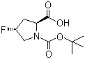 N-叔丁氧羰基-反式-4-氟-L-脯氨酸分子结构 (CAS 203866-14-2)