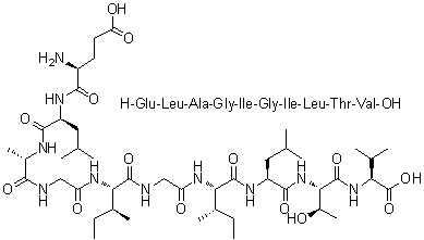 L-alpha-谷氨酰-L-亮氨酰-L-丙氨酰甘氨酰-L-异亮氨酰甘氨酰-L-异亮氨酰-L-亮氨酰-L-苏氨酰-L-缬氨酸分子结构 (CAS 204060-45-7)