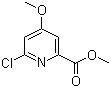structure of CAS# 204378-41-6, 6-Chloro-4-methoxy-2-pyridinecarboxylic acid methyl ester;Methyl 6-chloro-4-methoxypicolinate