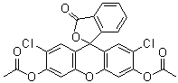 2',7'-二氯荧光素二乙酸酯分子结构 (CAS 2044-85-1)