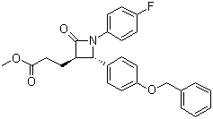 (3R,4S)-1-(4-氟苯基)-2-氧代-4-[4-(苄氧基)苯基]-3-氮杂环丁烷丙酸甲酯分子结构 (CAS 204589-80-0)