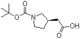 (S)-N-Boc-3-四氢吡咯乙酸分子结构 (CAS 204688-61-9)