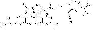 6-FAM 亚磷酰胺分子结构 (CAS 204697-37-0)