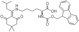 N-芴甲氧羰基-N'-[1-(4,4-二甲基-2,6-二氧代环己基亚甲基)-3-甲基丁基]-L-赖氨酸分子结构 (CAS 204777-78-6)