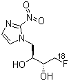 [R-(R*,S*)]-1-(氟-18F)-4-(2-硝基-1H-咪唑-1-基)-2,3-丁二醇分子结构 (CAS 204977-05-9)